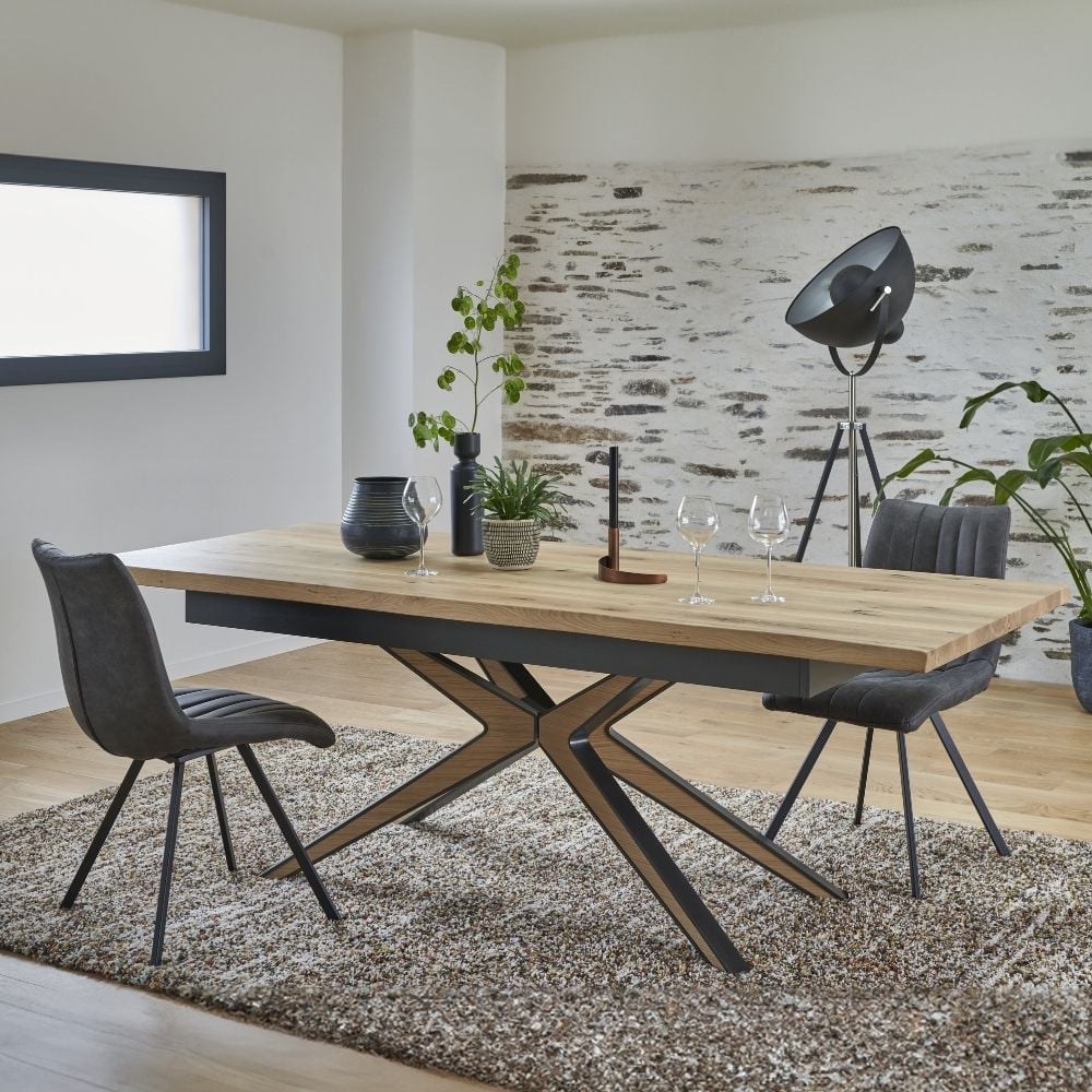 hemisphere-sud-tulsa-table-extensible-double-pieds-x image 1