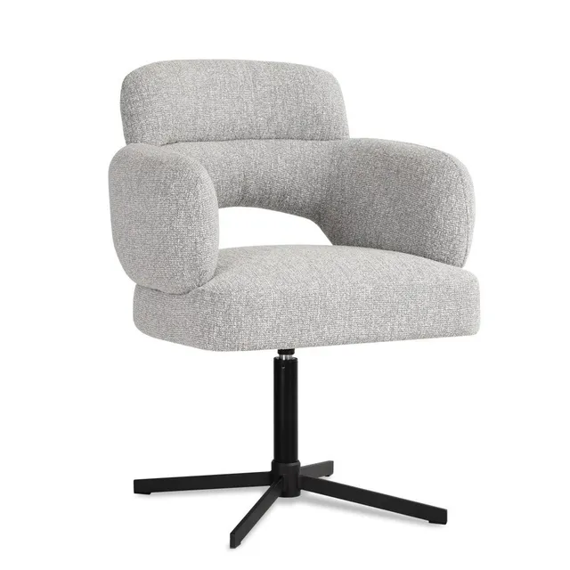 atreve-leto-lodge84-chaise-pivotante-gris-noir-tissu image 1
