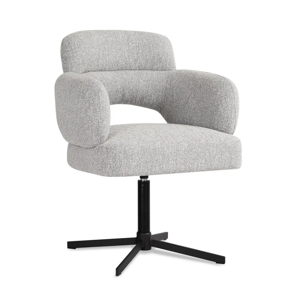 atreve-leto-lodge84-chaise-pivotante-gris-noir-tissu image 1