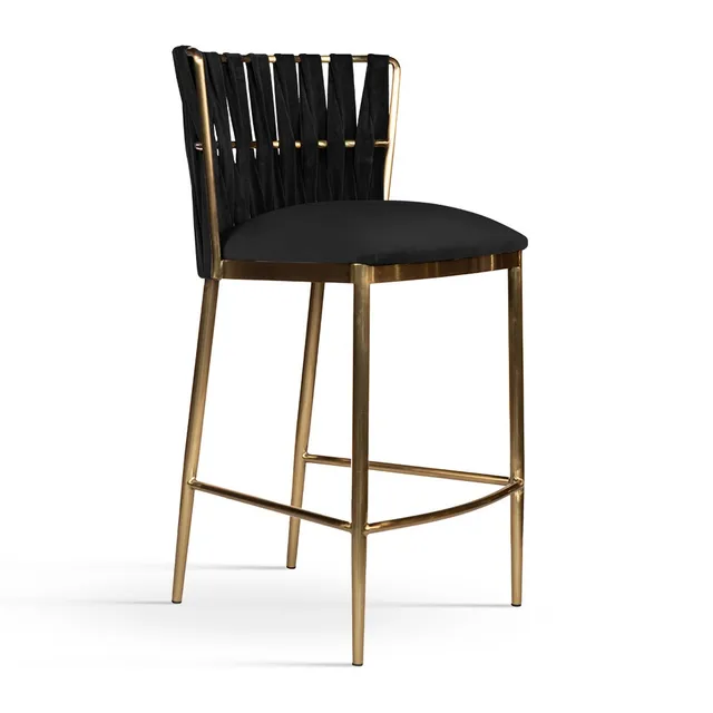 atreve-hordia-60-tabouret-de-bar-noir-pied-dor-2 image 1