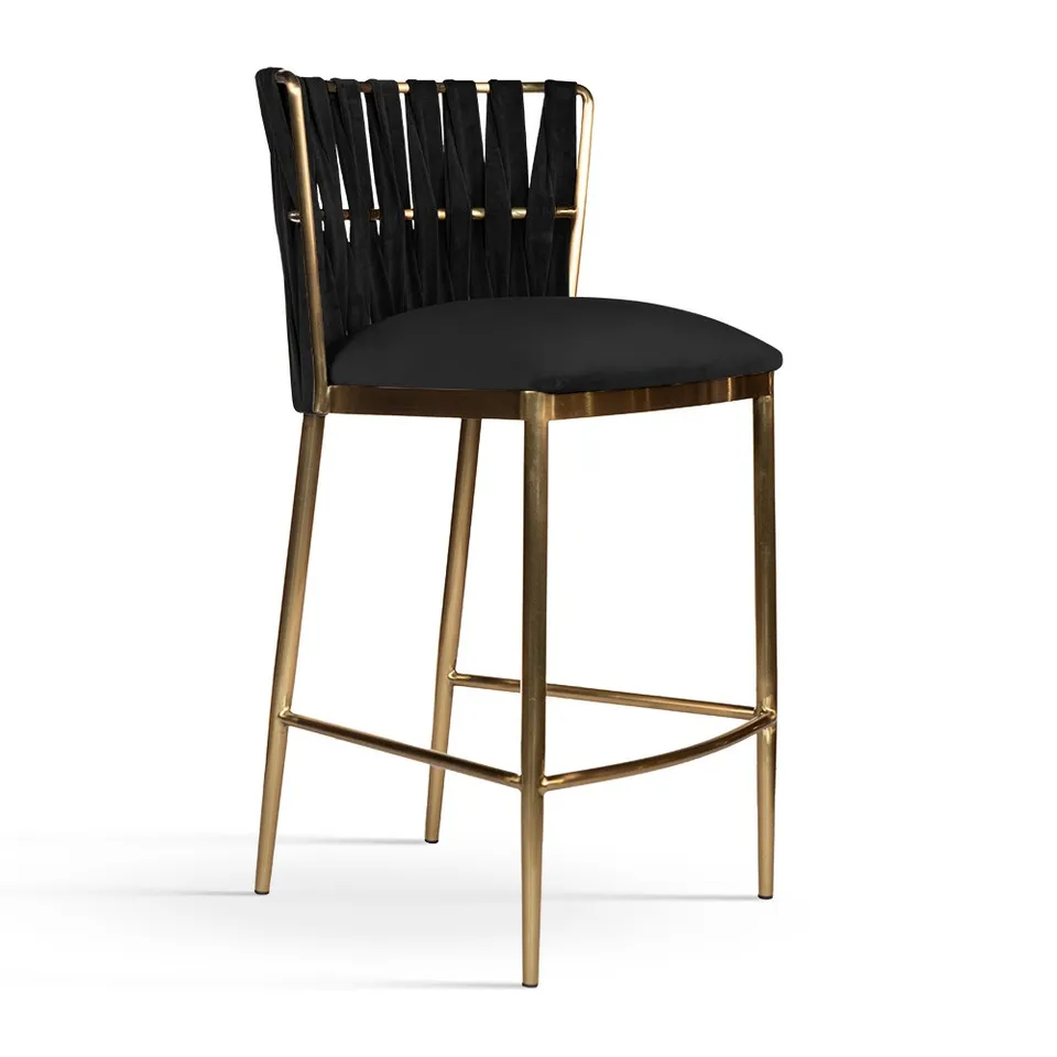 atreve-hordia-60-tabouret-de-bar-noir-pied-dor-2 image 1