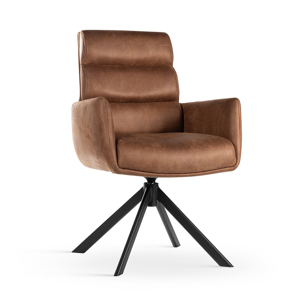 atreve-cipher-chaise-pivotante-camel-noir-bull09 image 1