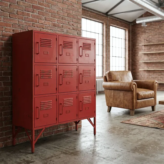 hemisphere-sud-armoire-9-portes-m-tal-rouge image 1