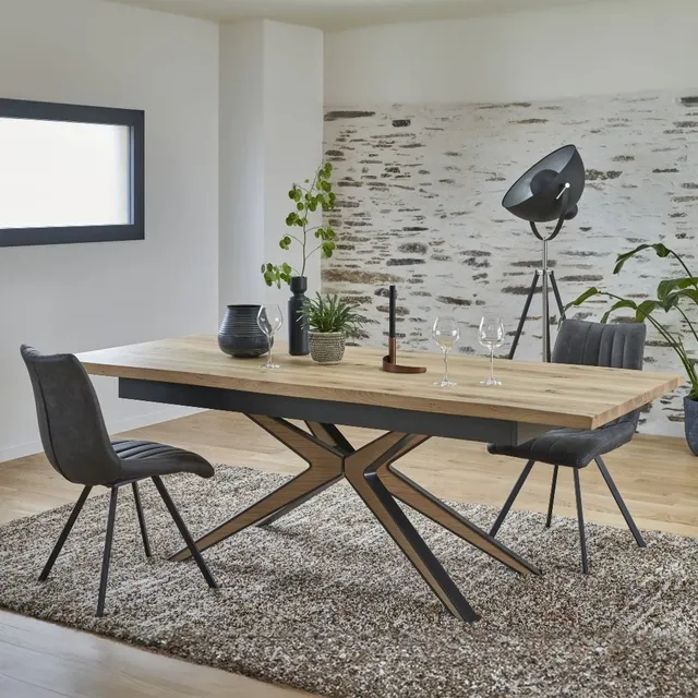 hemisphere-sud-tulsa-table-extensible-double-pieds-x image 1