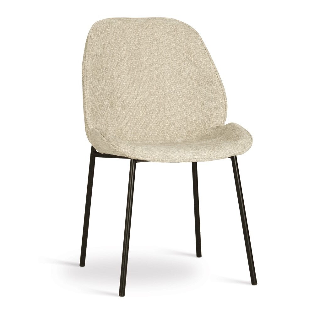 atreve-trend-chaise-cuisine-beige-pieds-noirs-mousse image 1