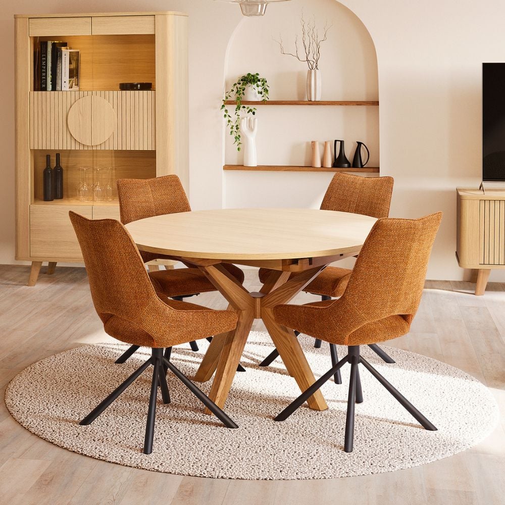 hemisphere-sud-gilles-table-ronde-extensible-bois-nature-6-places image 1