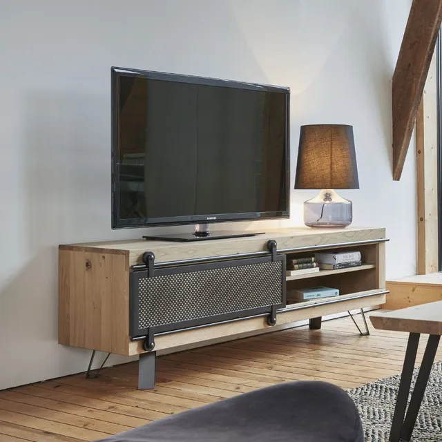 hemisphere-sud-floris-meuble-tv-1-porte-m-tal-coulissante image 1