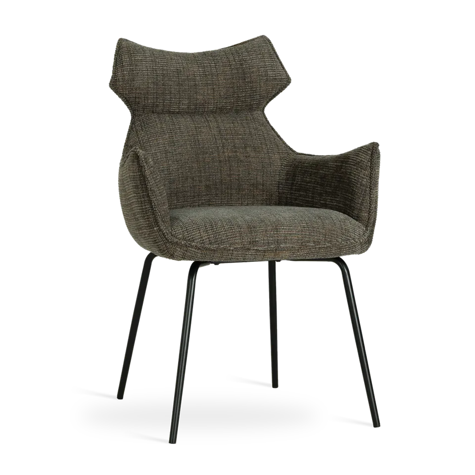 atreve-butaro-chaise-de-cuisine-tissu-gris-marron-pied-noir image 1