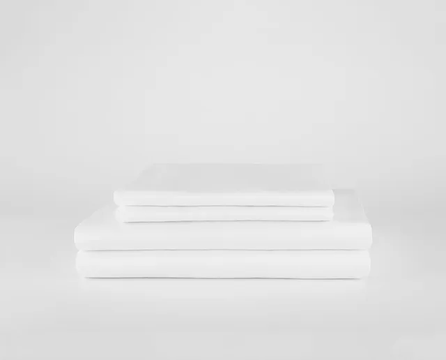 colmol-percale-400-fils-parure-draps-140x200-blanc-coton image 1