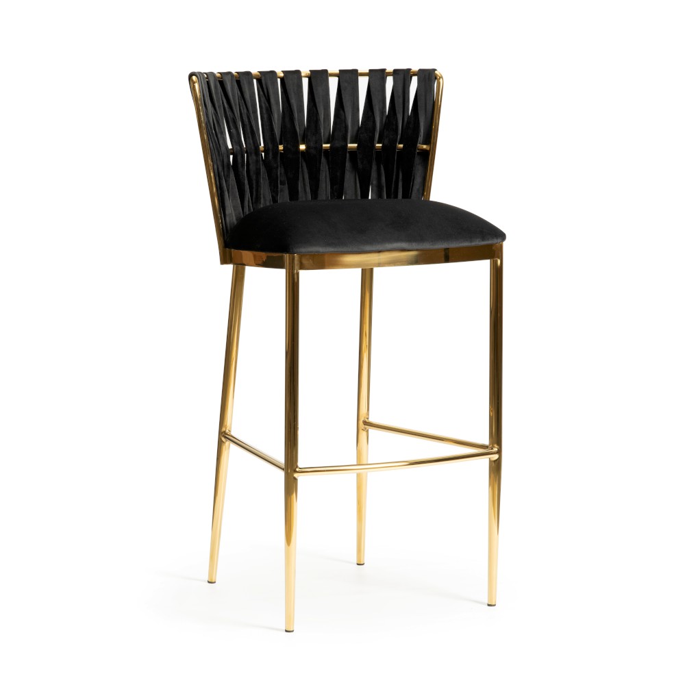 atreve-hordia-60-tabouret-de-bar-noir-pied-dor image 2