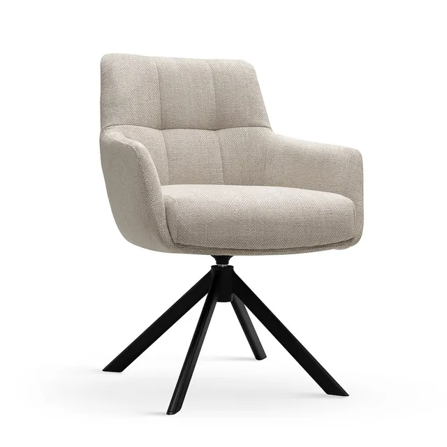 atreve-mirage-chaise-pivotante-beige-pied-noir image 1