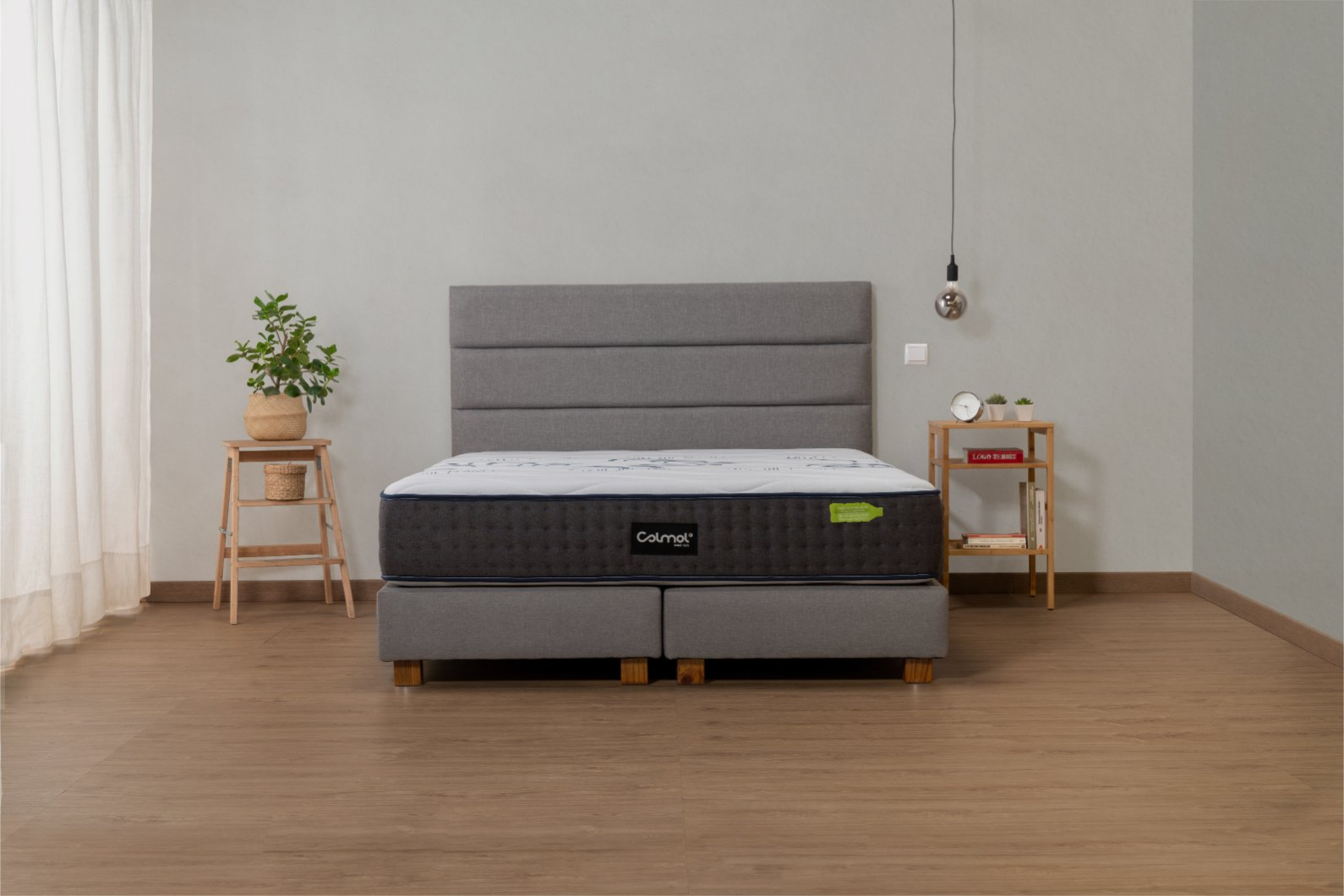colmol-t-te-de-lit-rayures-140x120-cm-gris image 1