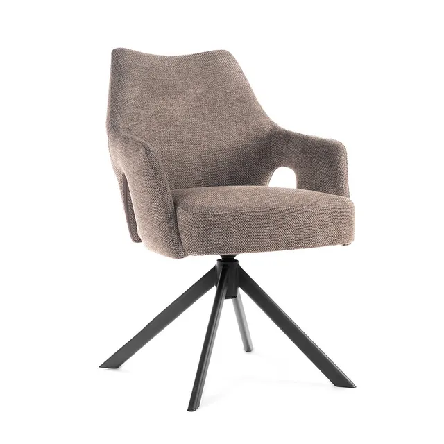 atreve-vesper-chaise-pivotante-truffe-noir-tissu image 1
