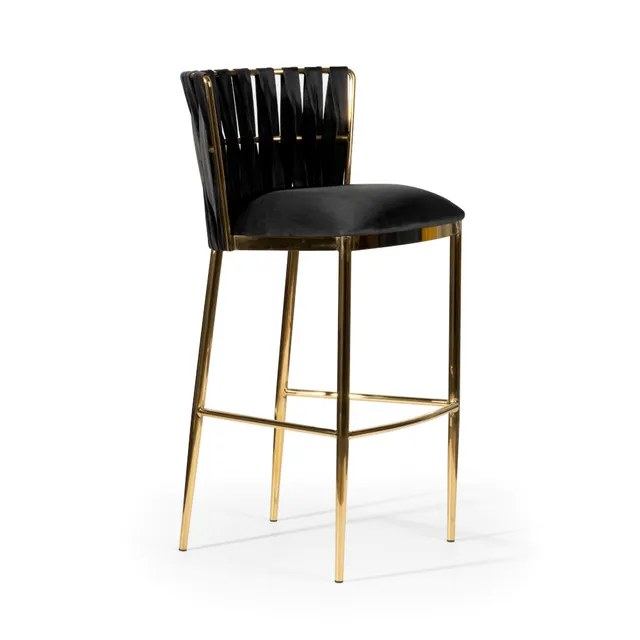 atreve-hordia-70-tabouret-de-bar-noir-pied-dor image 1