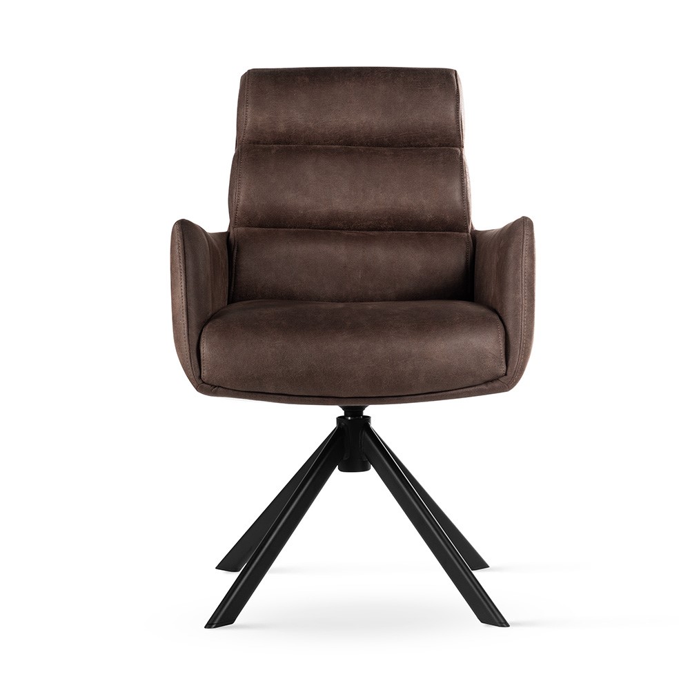 atreve-cipher-fauteuil-pivotant-marron-noir-bull111 image 2