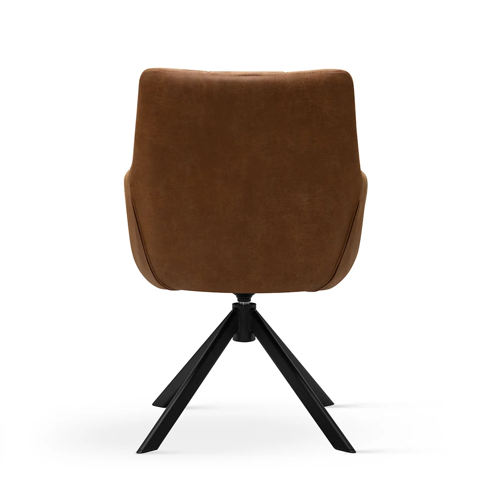 atreve-mirage-chaise-pivotante-camel-noir-bull09 image 3