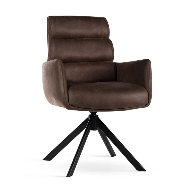 atreve-cipher-fauteuil-pivotant-marron-noir-bull111 image 1