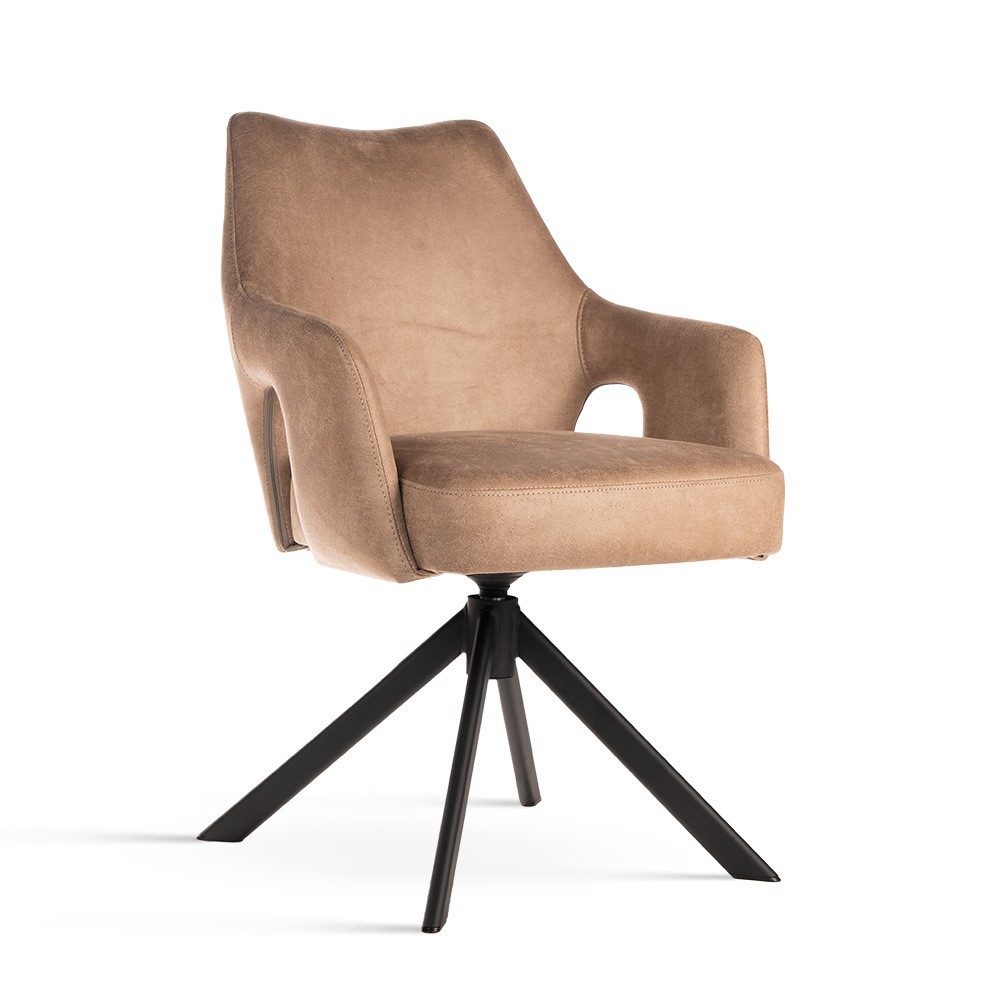 atreve-vesper-chaise-pivotante-cappuccino-noir-bull10 image 1