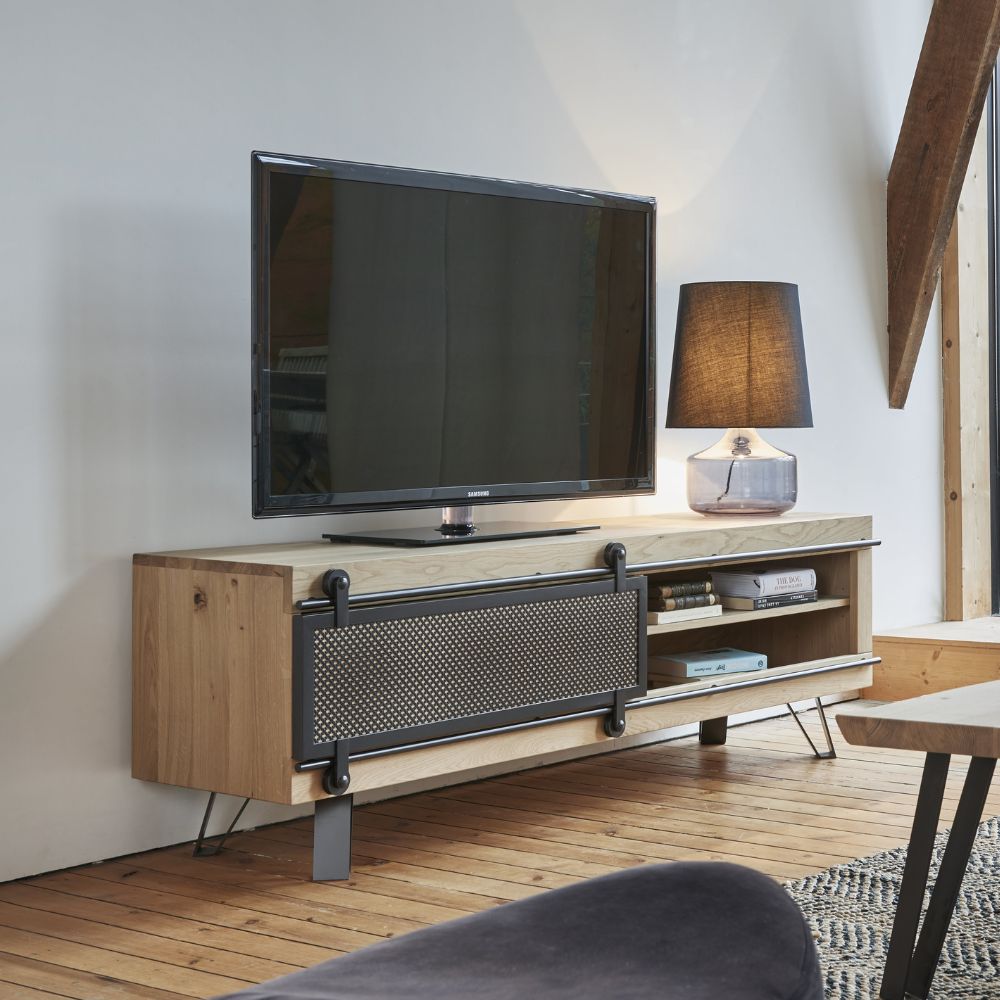 hemisphere-sud-floris-meuble-tv-1-porte-m-tal-coulissante image 1