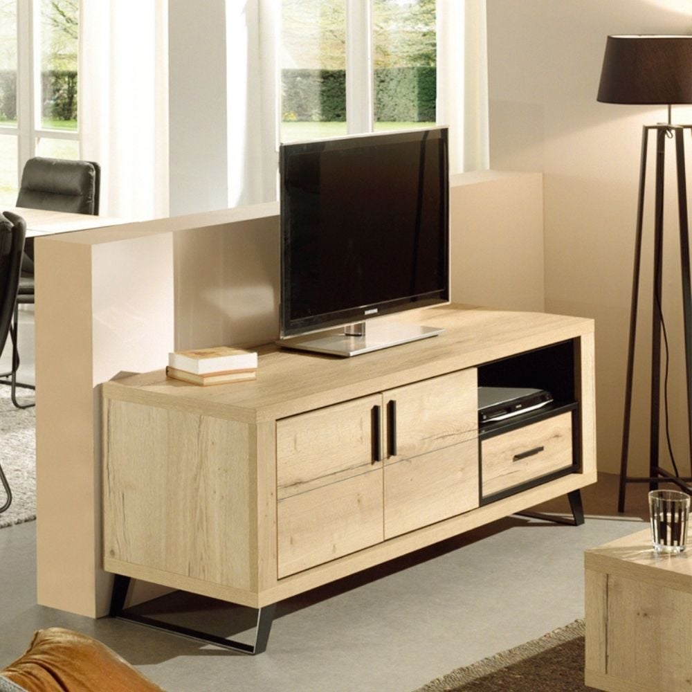 hemisphere-sud-romi-meuble-tv-2-portes-1-tiroir-niche image 1