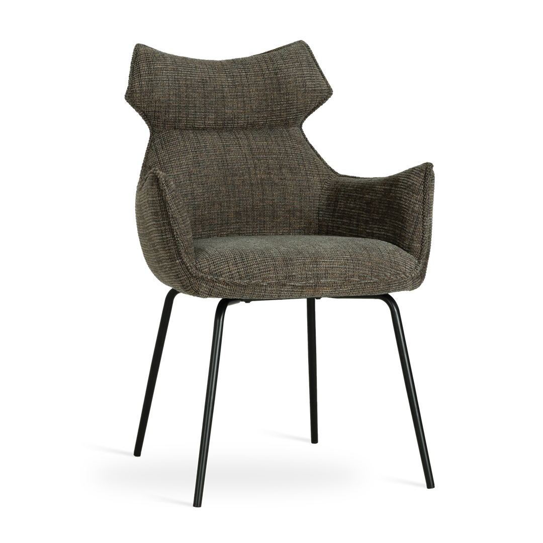 atreve-butaro-chaise-de-cuisine-tissu-gris-marron-pied-noir image 1