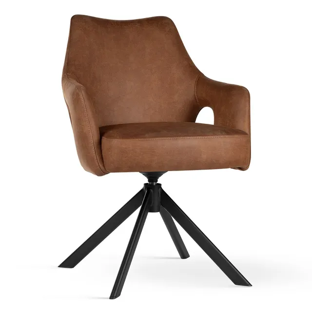 atreve-vesper-fauteuil-pivotant-camel-noir-bull09 image 1