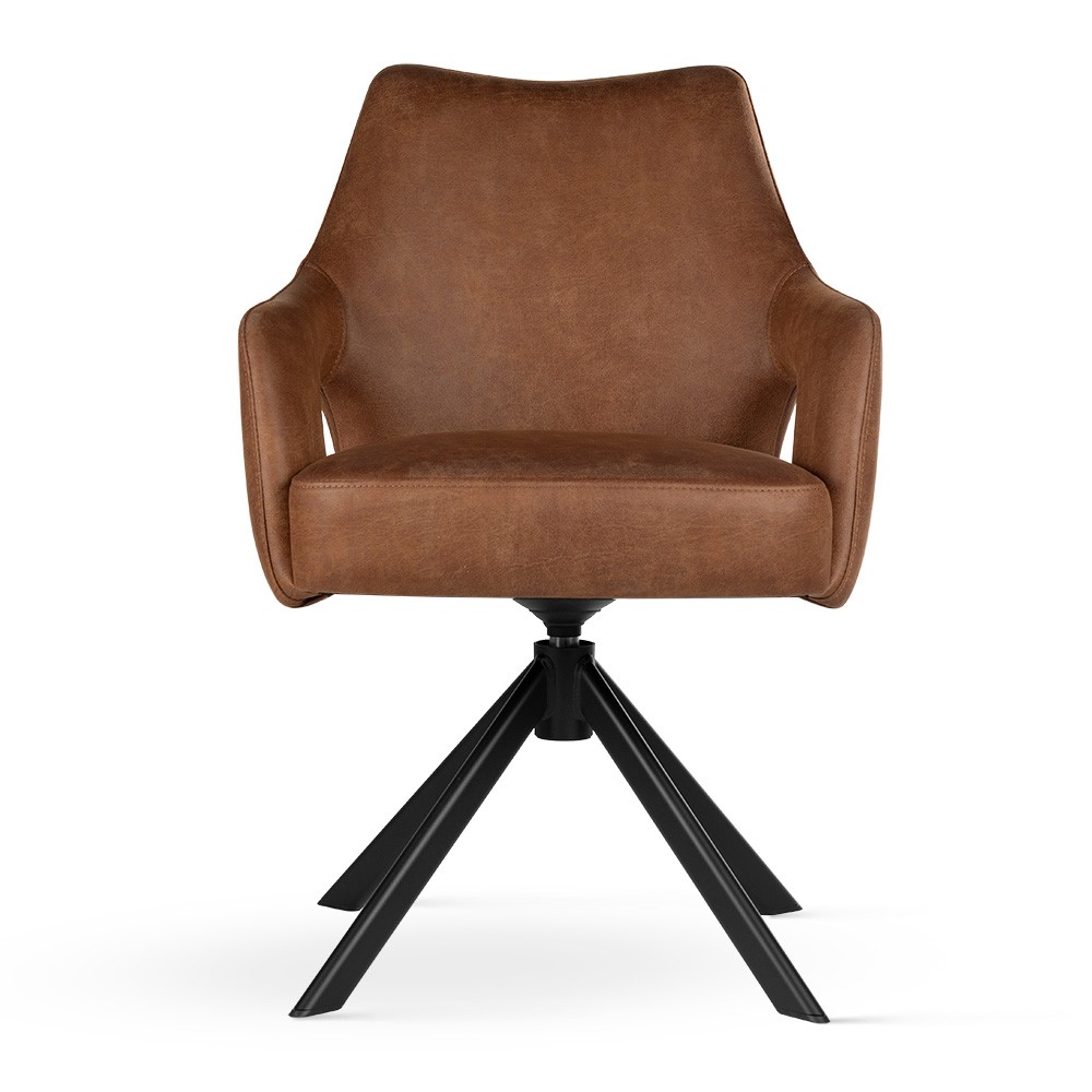 atreve-vesper-fauteuil-pivotant-camel-noir-bull09 image 2