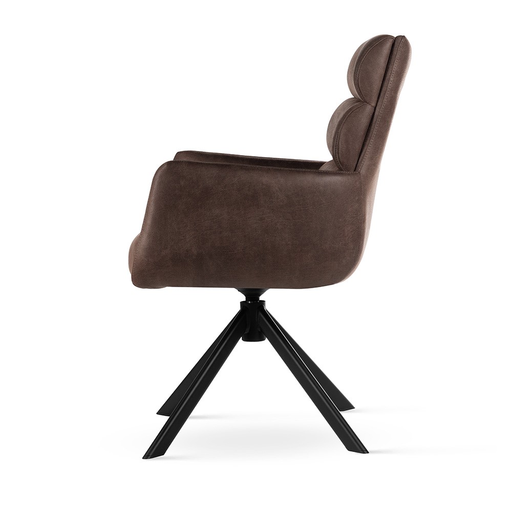 atreve-cipher-fauteuil-pivotant-marron-noir-bull111 image 4